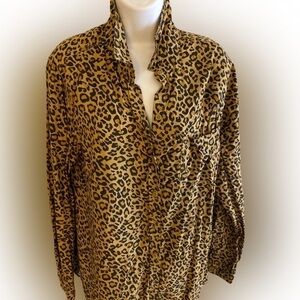 BeachlunchLounge Leopard Shirt - L tan brown leopard   Cotton blend